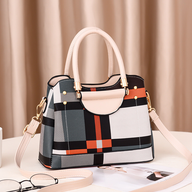 Moteriški krepšiai, 2021 m. Nauja Korėjos rudens ir žiemos PU moteriška rankinė Kontrastingos spalvos pečių krepšys Moteriška rankinė per petį