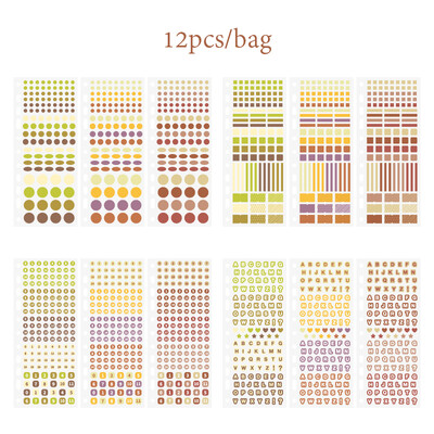 Härra paber 6Style 12tk/kott Tavalised tähestiku kleebiste komplekt DIY telefoniümbrisele sülearvuti kalender Klaviatuur märkmete plaanija