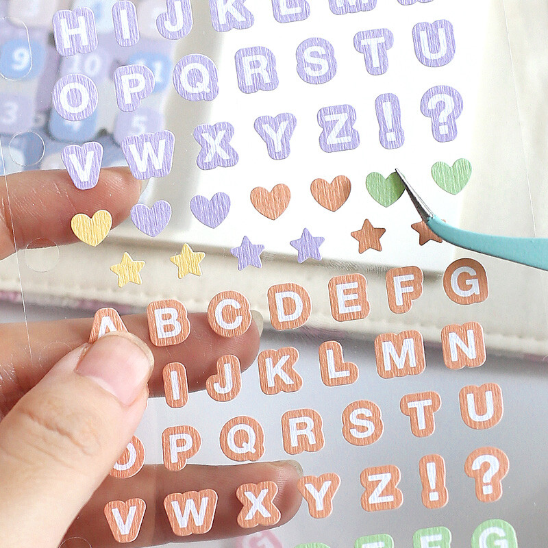 Härra paber 6Style 12tk/kott Tavalised tähestiku kleebiste komplekt DIY telefoniümbrisele sülearvuti kalender Klaviatuur märkmete plaanija