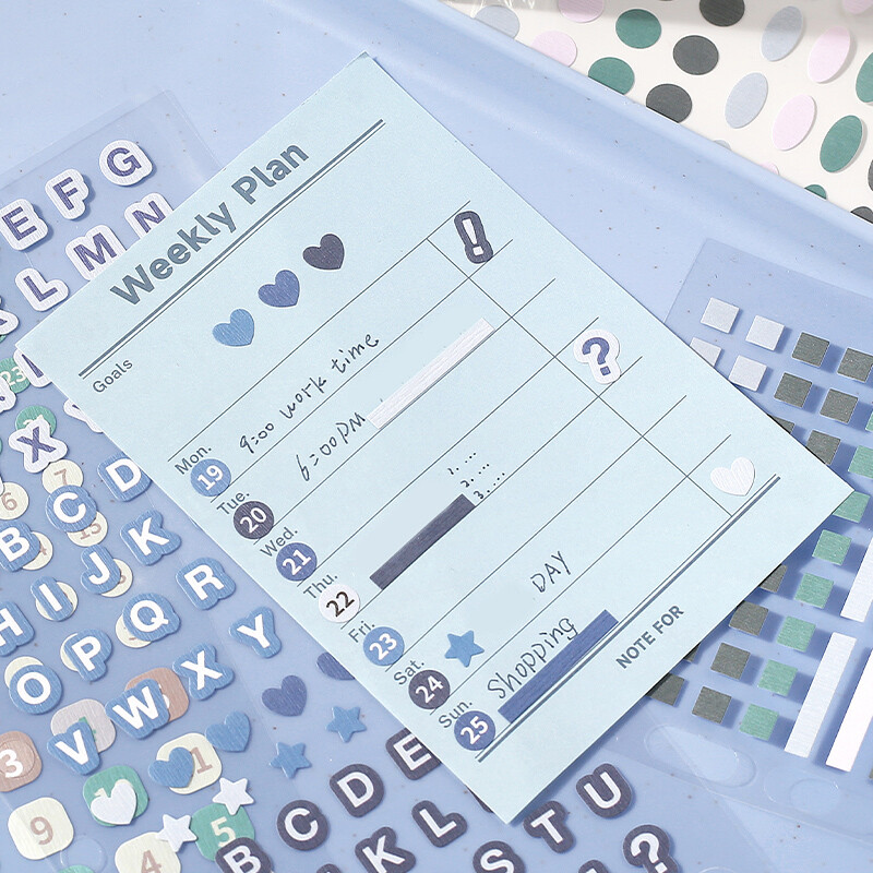 Härra paber 6Style 12tk/kott Tavalised tähestiku kleebiste komplekt DIY telefoniümbrisele sülearvuti kalender Klaviatuur märkmete plaanija