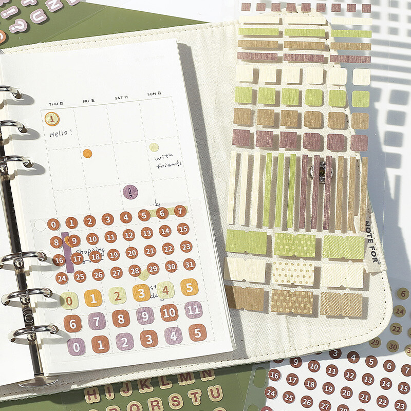 Härra paber 6Style 12tk/kott Tavalised tähestiku kleebiste komplekt DIY telefoniümbrisele sülearvuti kalender Klaviatuur märkmete plaanija