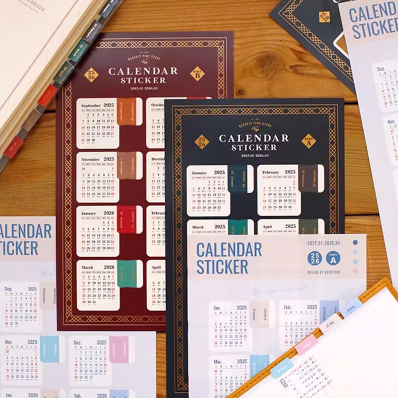 2025 m. kalendoriaus lipdukai 2 lapų metinis mėnesinis planavimo planšetinis kompiuteris dienotvarkės rodyklės lipdukai Žymelė Etiketės Žymos Kawaii raštinės reikmenys
