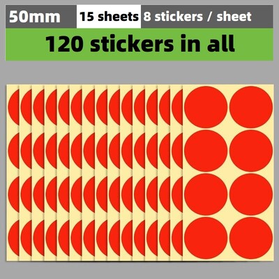50 mm / 5 cm apvalios dėmės apskritimai sandarinimo lipdukai popierinės etiketės spalvoti taškiniai lipdukai lipni pakuotės etikečių dekoravimas
