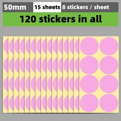 50 mm / 5 cm apvalios dėmės apskritimai sandarinimo lipdukai popierinės etiketės spalvoti taškiniai lipdukai lipni pakuotės etikečių dekoravimas