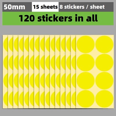 50 mm / 5 cm apvalios dėmės apskritimai sandarinimo lipdukai popierinės etiketės spalvoti taškiniai lipdukai lipni pakuotės etikečių dekoravimas