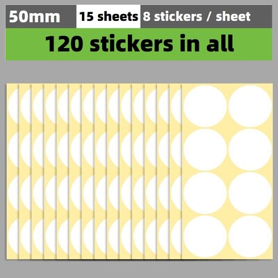 50 mm / 5 cm apvalios dėmės apskritimai sandarinimo lipdukai popierinės etiketės spalvoti taškiniai lipdukai lipni pakuotės etikečių dekoravimas