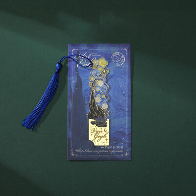 Nauja estetinė tapyba Žymeklių skaitymo žymeklis, skirtas knygų metalui Retro Garsus aliejinis paveikslas Žymė su kutu knygos segtukas Dovana