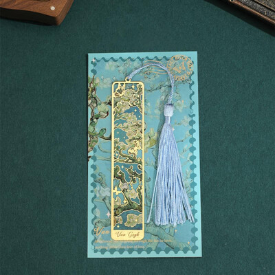 Nauja estetinė tapyba Žymeklių skaitymo žymeklis, skirtas knygų metalui Retro Garsus aliejinis paveikslas Žymė su kutu knygos segtukas Dovana