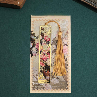 Nauja estetinė tapyba Žymeklių skaitymo žymeklis, skirtas knygų metalui Retro Garsus aliejinis paveikslas Žymė su kutu knygos segtukas Dovana