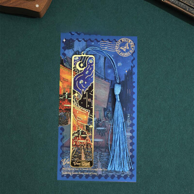 Nauja estetinė tapyba Žymeklių skaitymo žymeklis, skirtas knygų metalui Retro Garsus aliejinis paveikslas Žymė su kutu knygos segtukas Dovana