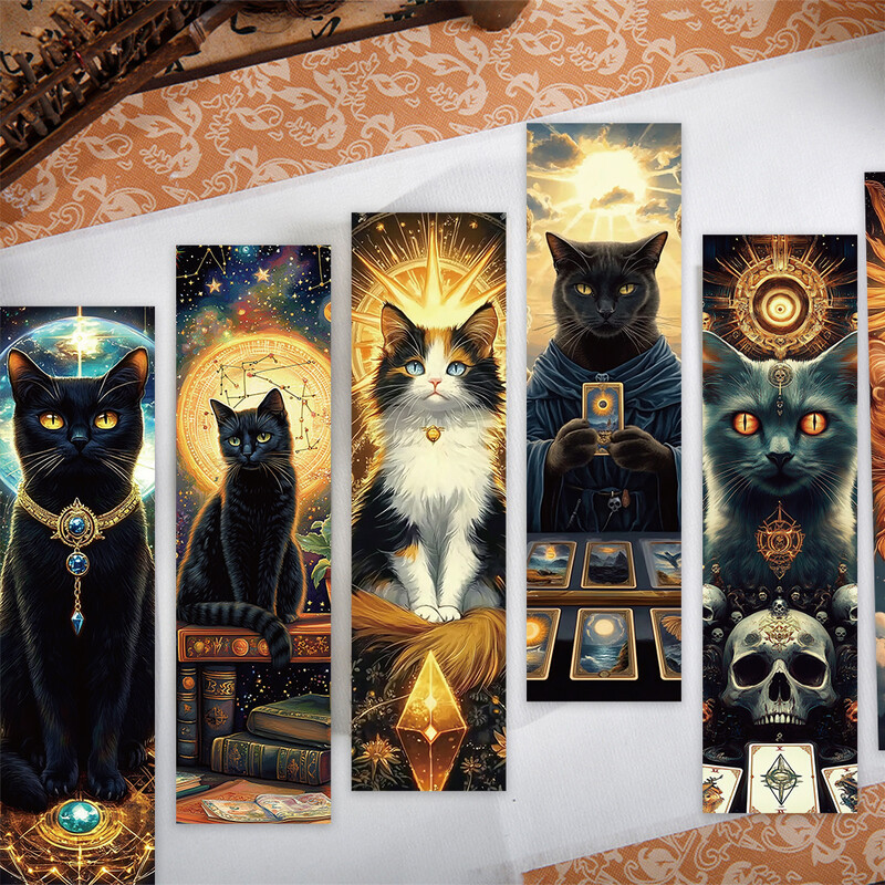 30 komada Retro estetski crtani film Misteriozne mačke Tarot kartice Oznaka DIY Oznake stranica za čitanje učenika Oznake stranica ureda u knjižnici