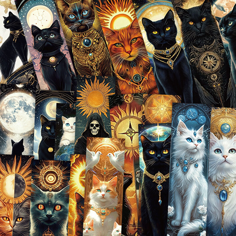 30 komada Retro estetski crtani film Misteriozne mačke Tarot kartice Oznaka DIY Oznake stranica za čitanje učenika Oznake stranica ureda u knjižnici