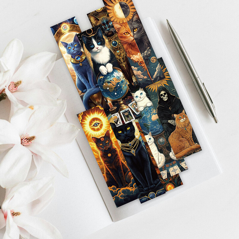 30 komada Retro estetski crtani film Misteriozne mačke Tarot kartice Oznaka DIY Oznake stranica za čitanje učenika Oznake stranica ureda u knjižnici