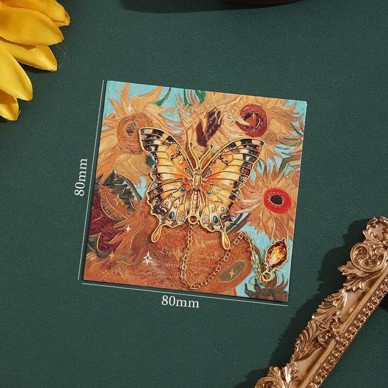 Semn de carte pentru pictură în ulei din seria Fluture, Fluture extraterestru retro, Semn de carte pentru citire pentru elevi, Clip Furnizori de birouri școlare