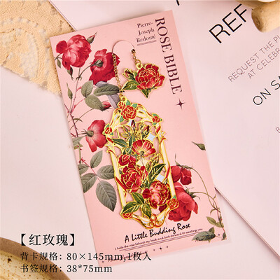 Розови флорални кухи златисти метални отметки с висулка Щипка за книги Ученик Приятел на книги Подаръци Страница Знак Училищни офис консумативи Канцеларски материали