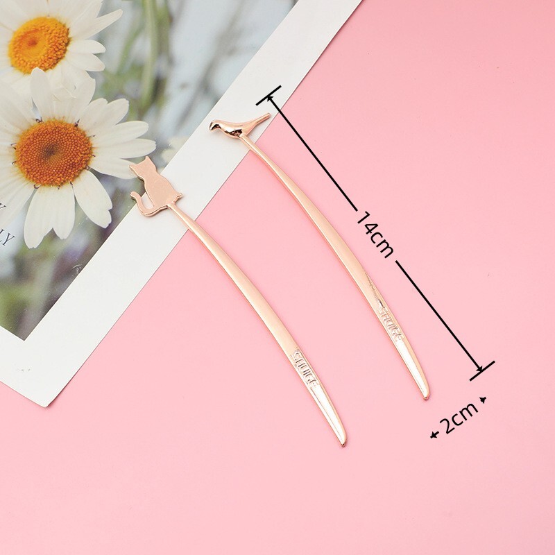 Нова отметка, метална сплав във формата на котка, птица, Щипка за книга Ученически канцеларски декор Декорация на страници Маркировка Помощник за четене Подарък за училищен офис