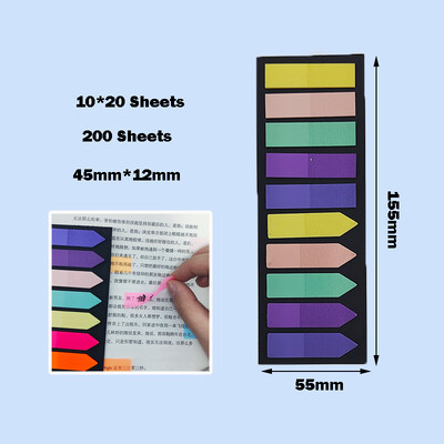 KindFuny 200pcs Transparent Sticky Notes Tab Self-Adhesive Posted It Clear канцелярия Annotation Books Page Marker Канцеларски материали
