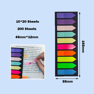 KindFuny 200pcs Transparent Sticky Notes Tab Self-Adhesive Posted It Clear канцелярия Annotation Books Page Marker Канцеларски материали