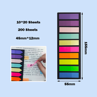 KindFuny 200pcs Transparent Sticky Notes Tab Self-Adhesive Posted It Clear канцелярия Annotation Books Page Marker Канцеларски материали