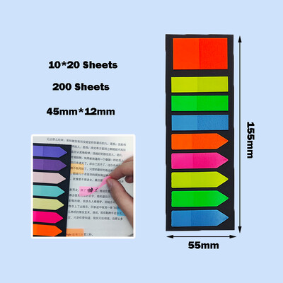 KindFuny 200pcs Transparent Sticky Notes Tab Self-Adhesive Posted It Clear канцелярия Annotation Books Page Marker Канцеларски материали