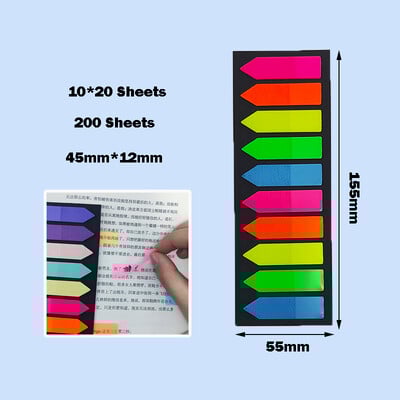 KindFuny 200pcs Transparent Sticky Notes Tab Self-Adhesive Posted It Clear канцелярия Annotation Books Page Marker Канцеларски материали