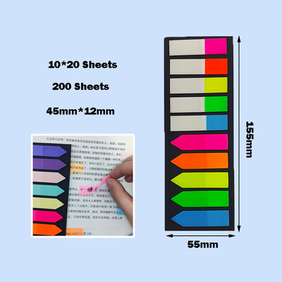 KindFuny 200pcs Transparent Sticky Notes Tab Self-Adhesive Posted It Clear канцелярия Annotation Books Page Marker Канцеларски материали