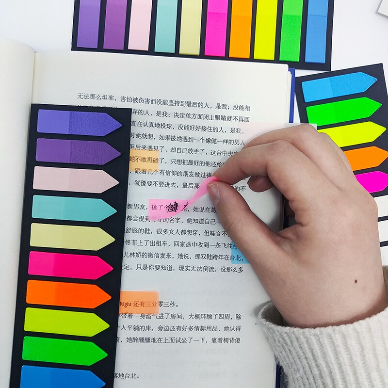 KindFuny 200pcs Transparent Sticky Notes Tab Self-Adhesive Posted It Clear канцелярия Annotation Books Page Marker Канцеларски материали