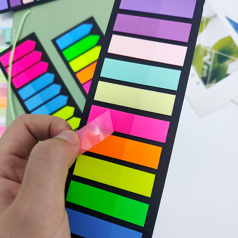 KindFuny 200pcs Transparent Sticky Notes Tab Self-Adhesive Posted It Clear канцелярия Annotation Books Page Marker Канцеларски материали