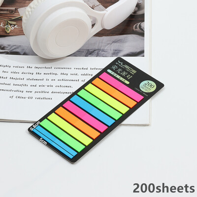 KindFuny 200 lehte vikerkaarevärviline registrimärkmeleht Kleepuvad märkmed Paberkleebis Märkmik Järjehoidja Koolitarbed