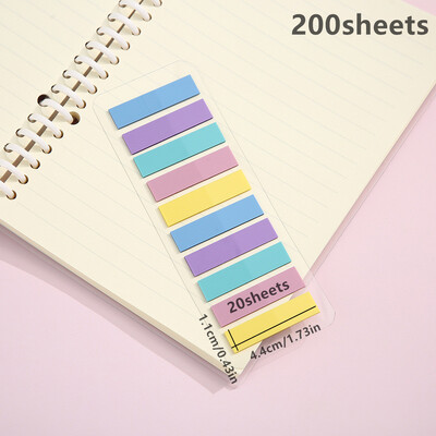 200 lapų permatomas bloknotas Lipnūs užrašai Rodyklės skirtukai Knygų žymės Kawaii estetinės raštinės reikmenų biuro mokykla