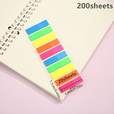 200 lapų permatomas bloknotas Lipnūs užrašai Rodyklės skirtukai Knygų žymės Kawaii estetinės raštinės reikmenų biuro mokykla