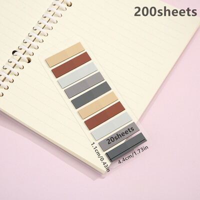 200 lapų permatomas bloknotas Lipnūs užrašai Rodyklės skirtukai Knygų žymės Kawaii estetinės raštinės reikmenų biuro mokykla