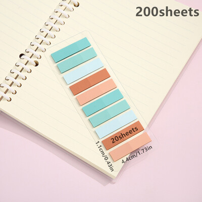 200 lapų permatomas bloknotas Lipnūs užrašai Rodyklės skirtukai Knygų žymės Kawaii estetinės raštinės reikmenų biuro mokykla