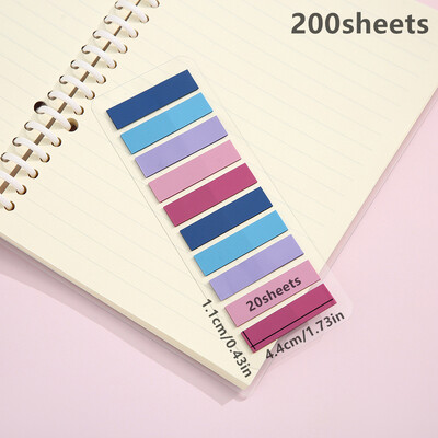 200 lapų permatomas bloknotas Lipnūs užrašai Rodyklės skirtukai Knygų žymės Kawaii estetinės raštinės reikmenų biuro mokykla