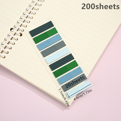 200 lapų permatomas bloknotas Lipnūs užrašai Rodyklės skirtukai Knygų žymės Kawaii estetinės raštinės reikmenų biuro mokykla