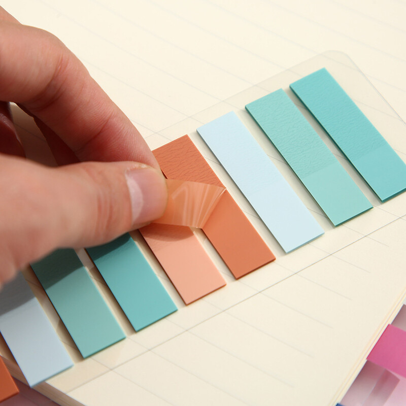 200 lapų permatomas bloknotas Lipnūs užrašai Rodyklės skirtukai Knygų žymės Kawaii estetinės raštinės reikmenų biuro mokykla