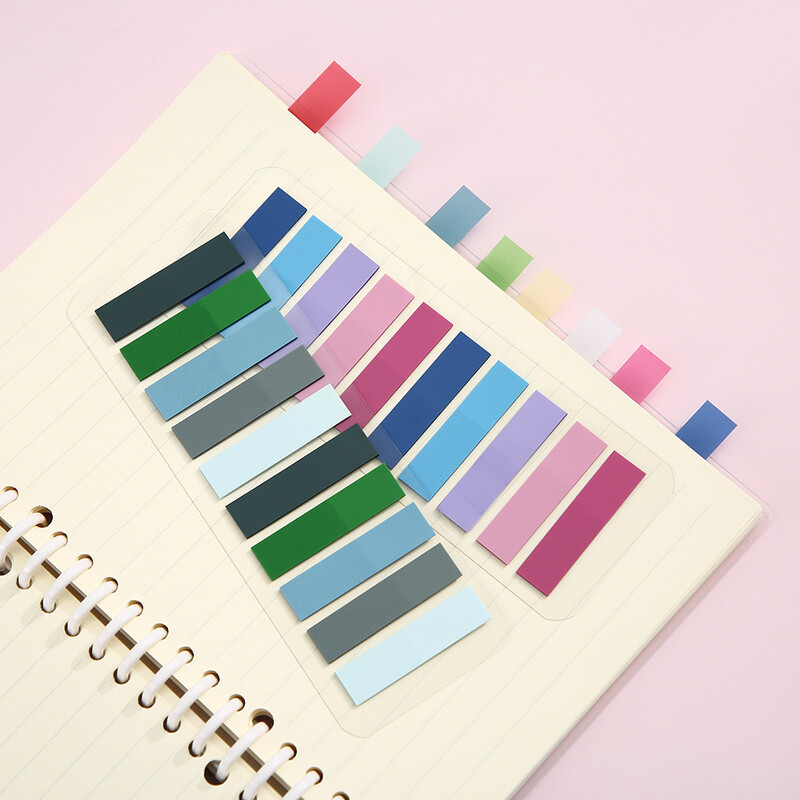 200 lapų permatomas bloknotas Lipnūs užrašai Rodyklės skirtukai Knygų žymės Kawaii estetinės raštinės reikmenų biuro mokykla