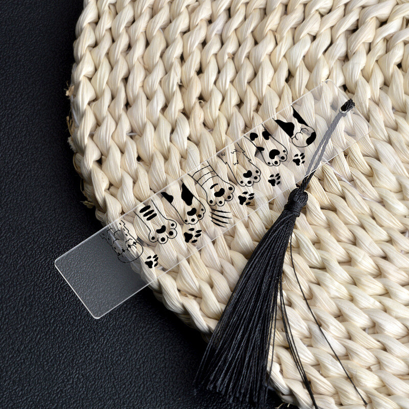 Semn de carte acrilic cu gheare de pisică creativ Suport pentru carte Clip de carte Marcator pentru pagină inspirat Mulțumiri profesorului Cadou Accesorii pentru cărți