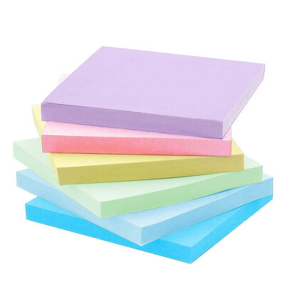 6 bucăți de culoare fluorescentă 3 * 3 inch Note adezive Bloc-note Autocolante Planificator Autocolant Notepad Bloc-note Rechizite de birou școlar