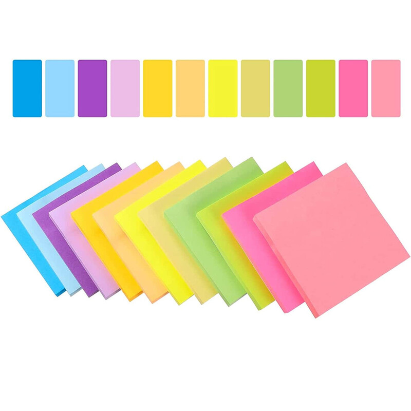 6 bucăți de culoare fluorescentă 3 * 3 inch Note adezive Bloc-note Autocolante Planificator Autocolant Notepad Bloc-note Rechizite de birou școlar
