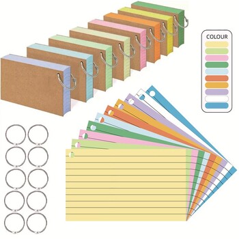 50Pcs Binder Horizontal Line Σημειωματάριο Βιβλίο Loose-Leaf Index Cards Flash Cards Small Revision for Study Notepad Office