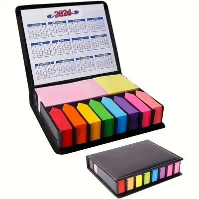 1 set de autocolante colorate pentru organizare Set de autocolante multicolore cutie de ambalaj din piele Calendar 2024 si altele