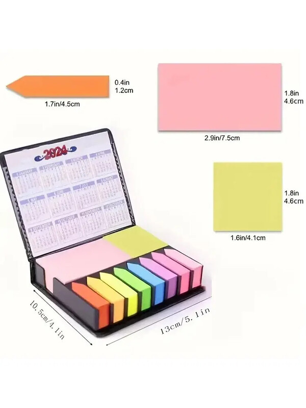 1 set de autocolante colorate pentru organizare Set de autocolante multicolore cutie de ambalaj din piele Calendar 2024 si altele