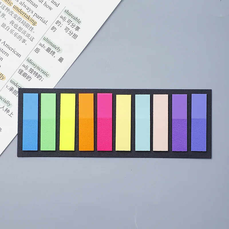 200 de coli Note lipicioase transparente Semn de carte auto-adeziv Adnotare Carte de citire Filă clară Kawaii Papetarie drăguță Scoala