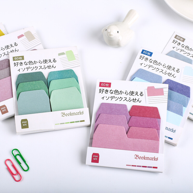 Note lipicioase cu gradient autoadeziv japonez Bloc de note Kawaii drăguț Bloc de note Post Index Papetarie Jurnal Papetarie Carte de birou Fila Marcaj