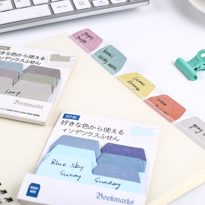 Note lipicioase cu gradient autoadeziv japonez Bloc de note Kawaii drăguț Bloc de note Post Index Papetarie Jurnal Papetarie Carte de birou Fila Marcaj