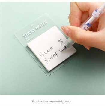 50 листа Creative Transparent PET Memo Pad Posted It Sticky Notes Planner Sticker Notepad Ученически пособия Студентски канцеларски материали