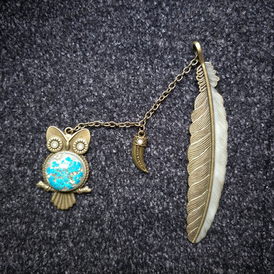 Semne de carte drăguțe, luminoase, cu pene metalice, carte cu bufnițe, marcaj de paginare din metal, articole de papetărie, cadou pentru studenți, rechizite de birou pentru școală