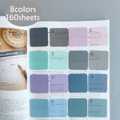 160 листа 8 цвята прозрачни лепкави бележки остъргвания стикери бележки хартия прозрачен бележник канцеларски материали за училище офис консумативи