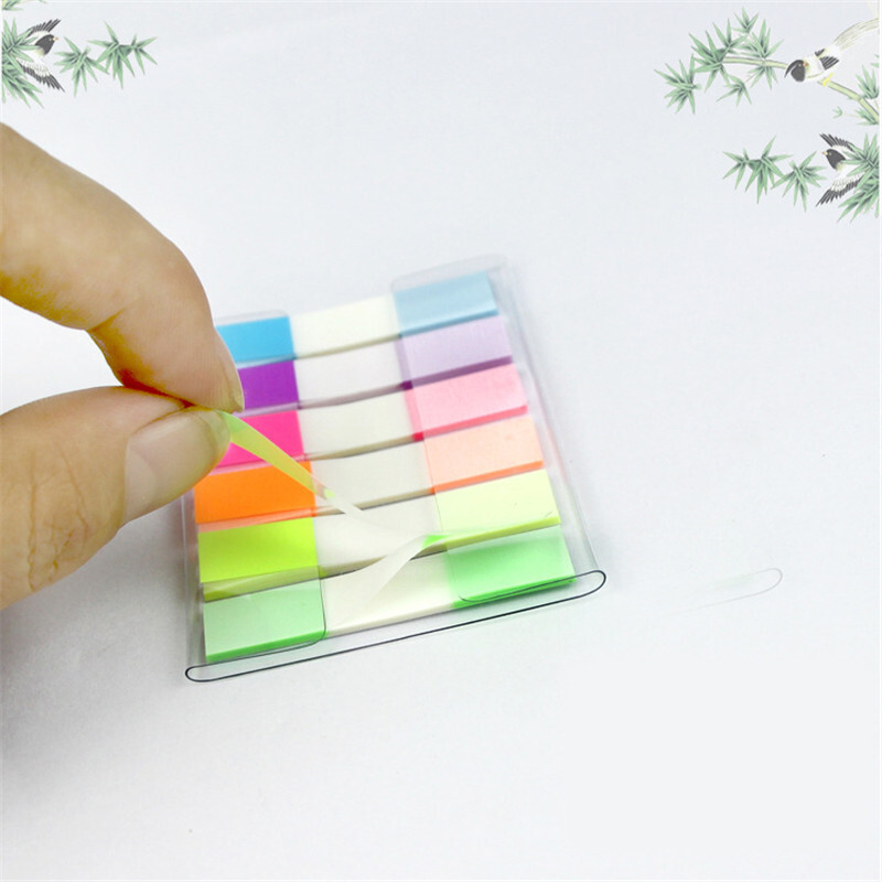 100 lehte Läbipaistev kleepmärkmed Memoleht Isekleepuv Järjehoidja Memokleebis Kool Kontoritarbed Markerpaber